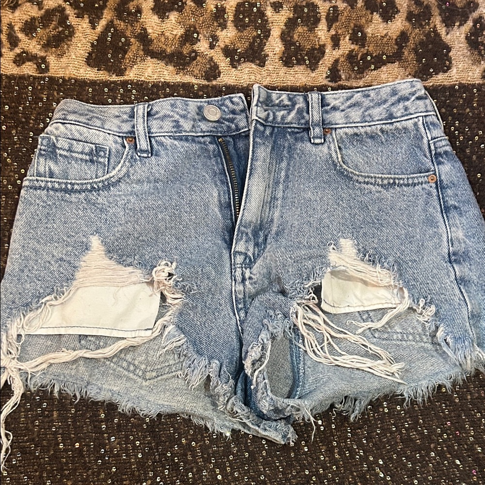 PacSun Light Blue Distressed Jean Shorts